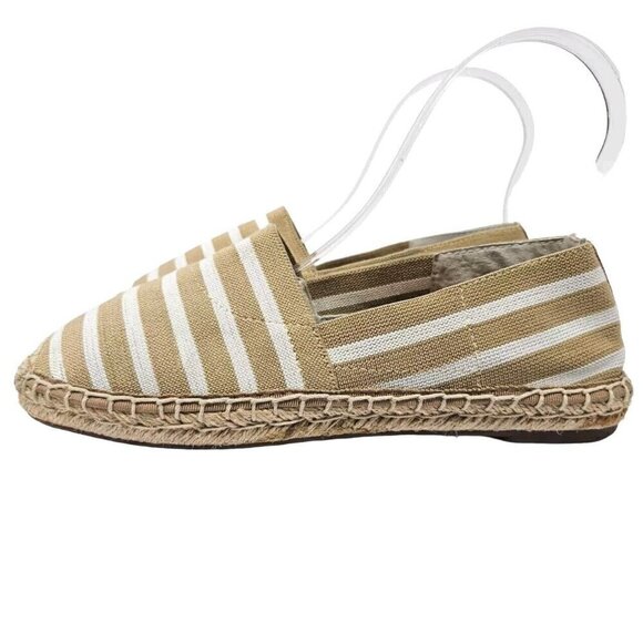 Vionic Coast Valeri Espadrille Flats Sand Striped Women’s Size 6.5 Wide Summer - Picture 1 of 10
